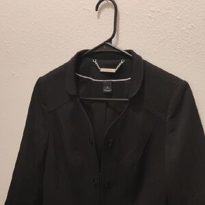 White House Black Market Black Jacket with Chain Accent